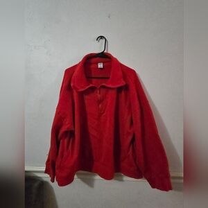 PINK Victoria's Secret Vibrant Red Fleece Pullover